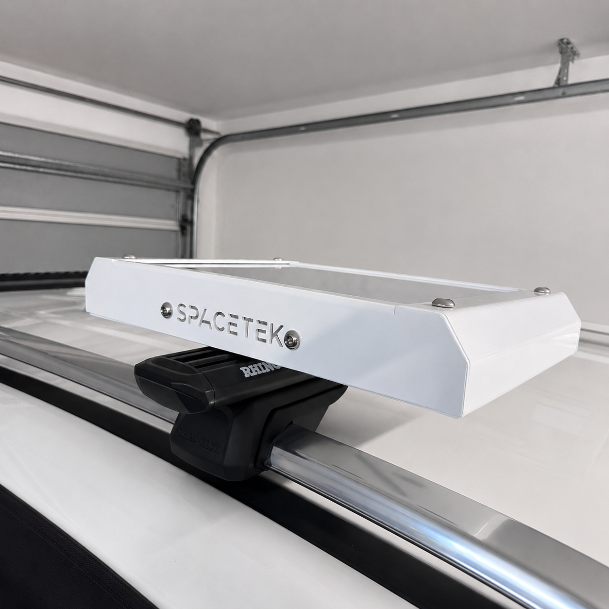 Spacetek Starlink Mini stealth mount on a rhino rack