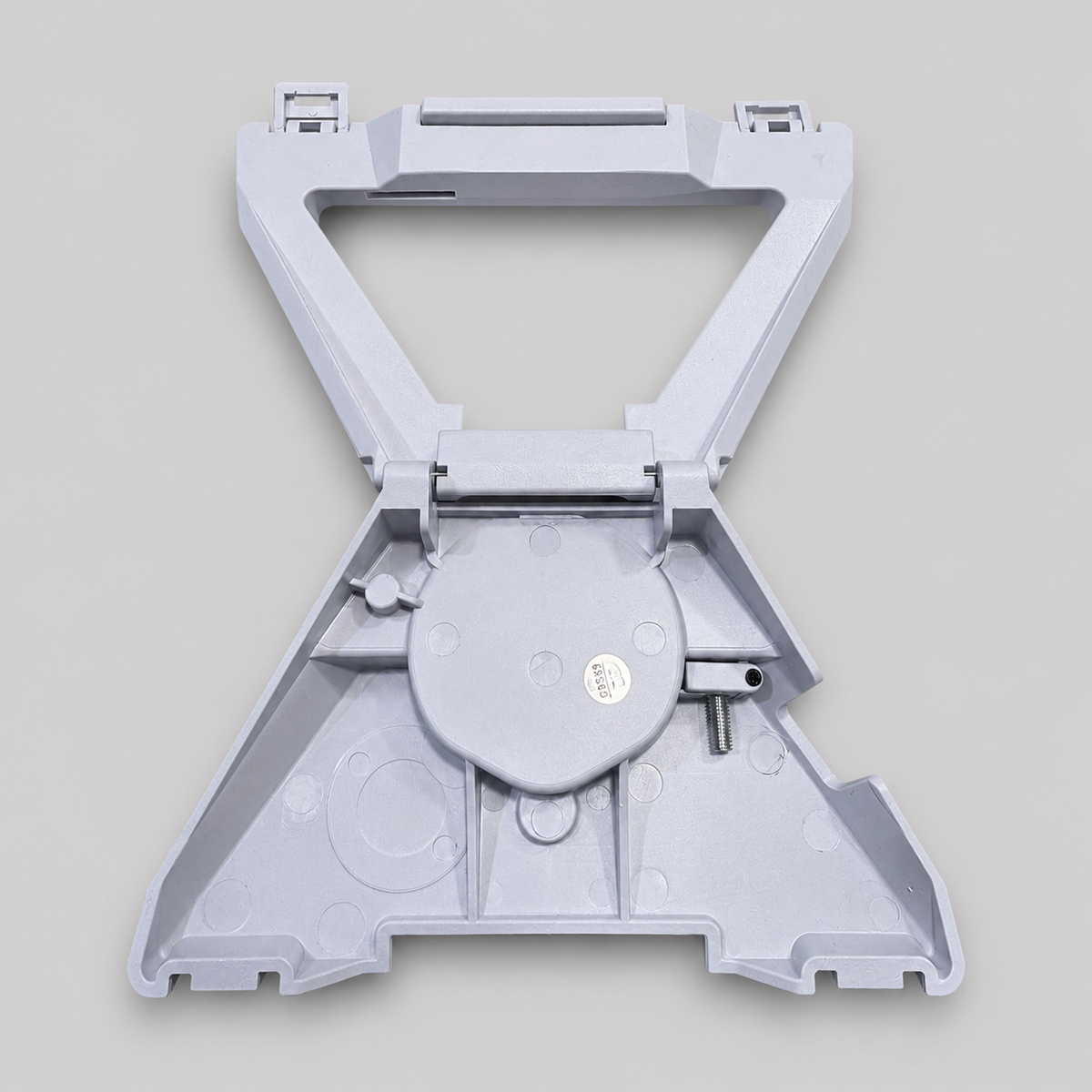 Underside view of the Starlink Gen 3 Standard quick-release combination kickstand showing the hinge, locking mechanism and integrated mounting hardware.