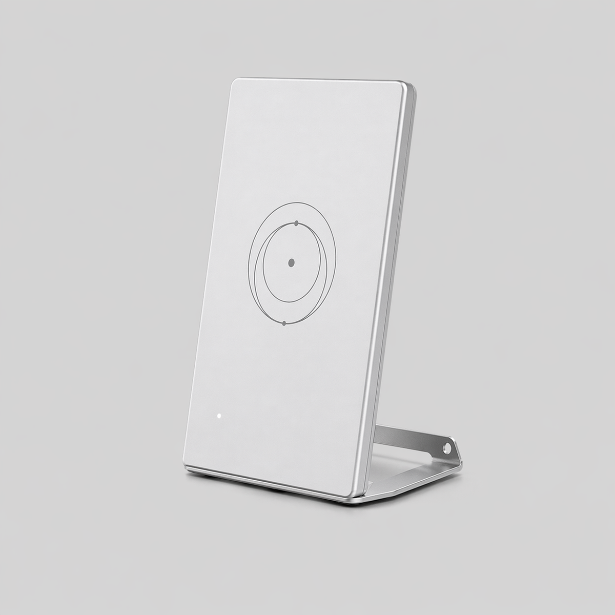 Starlink Router Mini on kickstand on a grey background