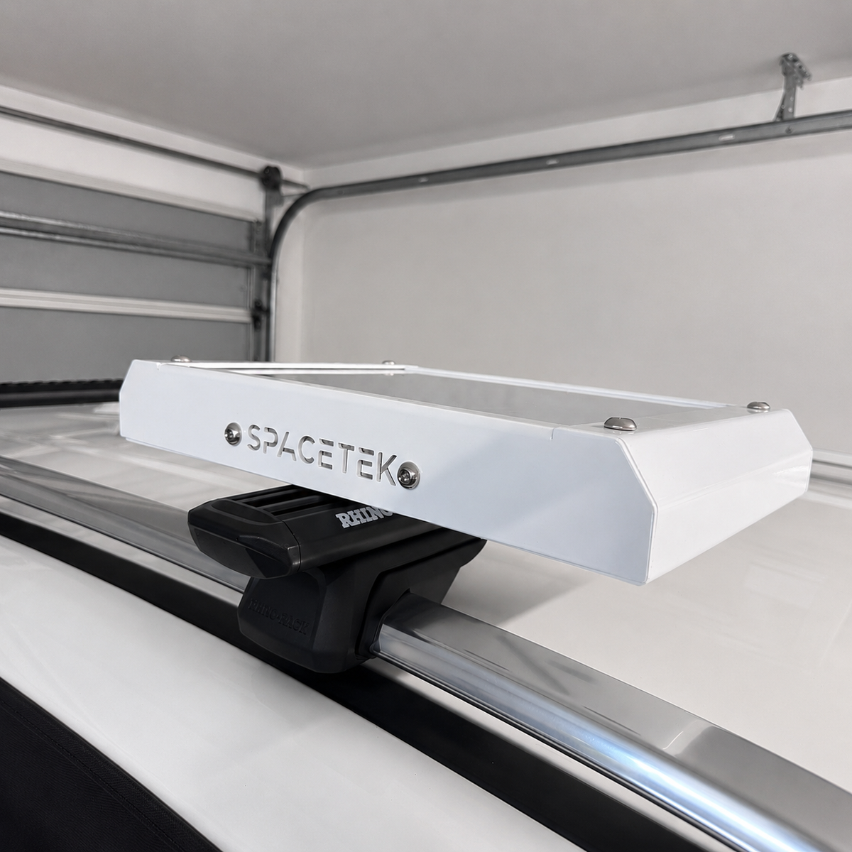 Spacetek Starlink Mini stealth mount on a rhino rack