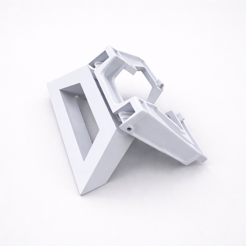 Genuine Starlink Mini kickstand angled view showing triangular support structure on light grey background