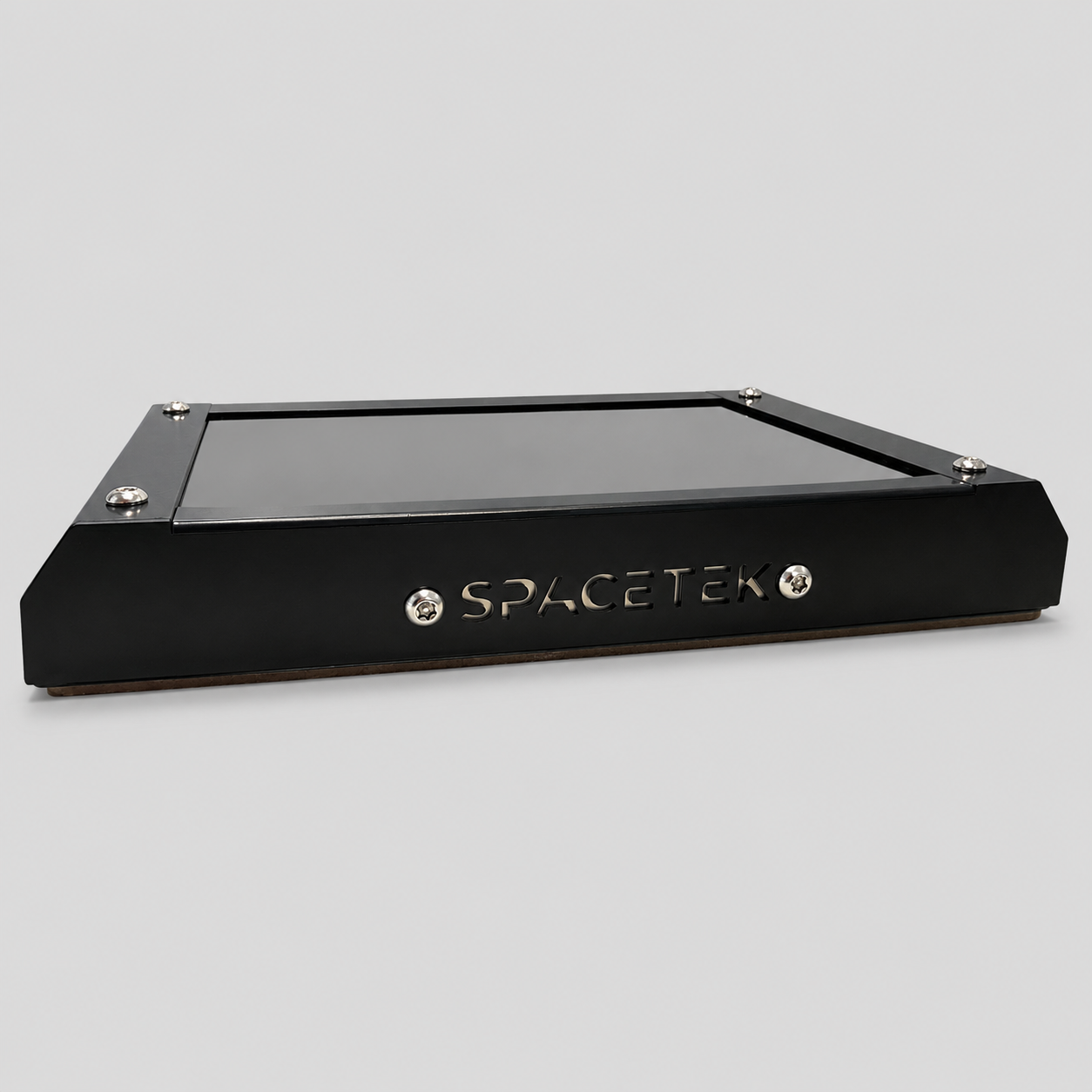 Black Spacetek Starlink Stealth Mount with low-profile aluminium housing and integrated diffuser panel
