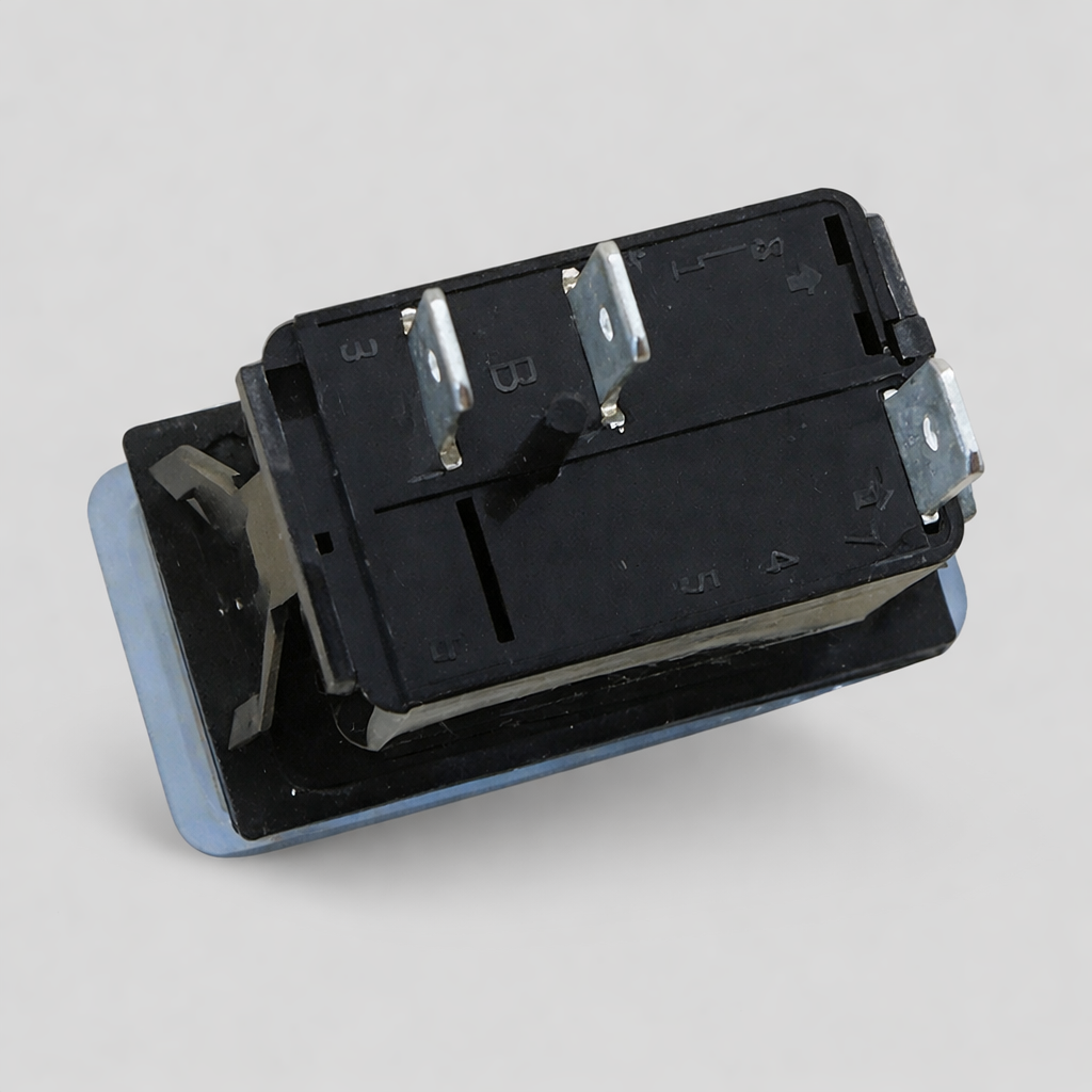 Starlink 3 pole rocker switch angled view showing housing and electrical terminals