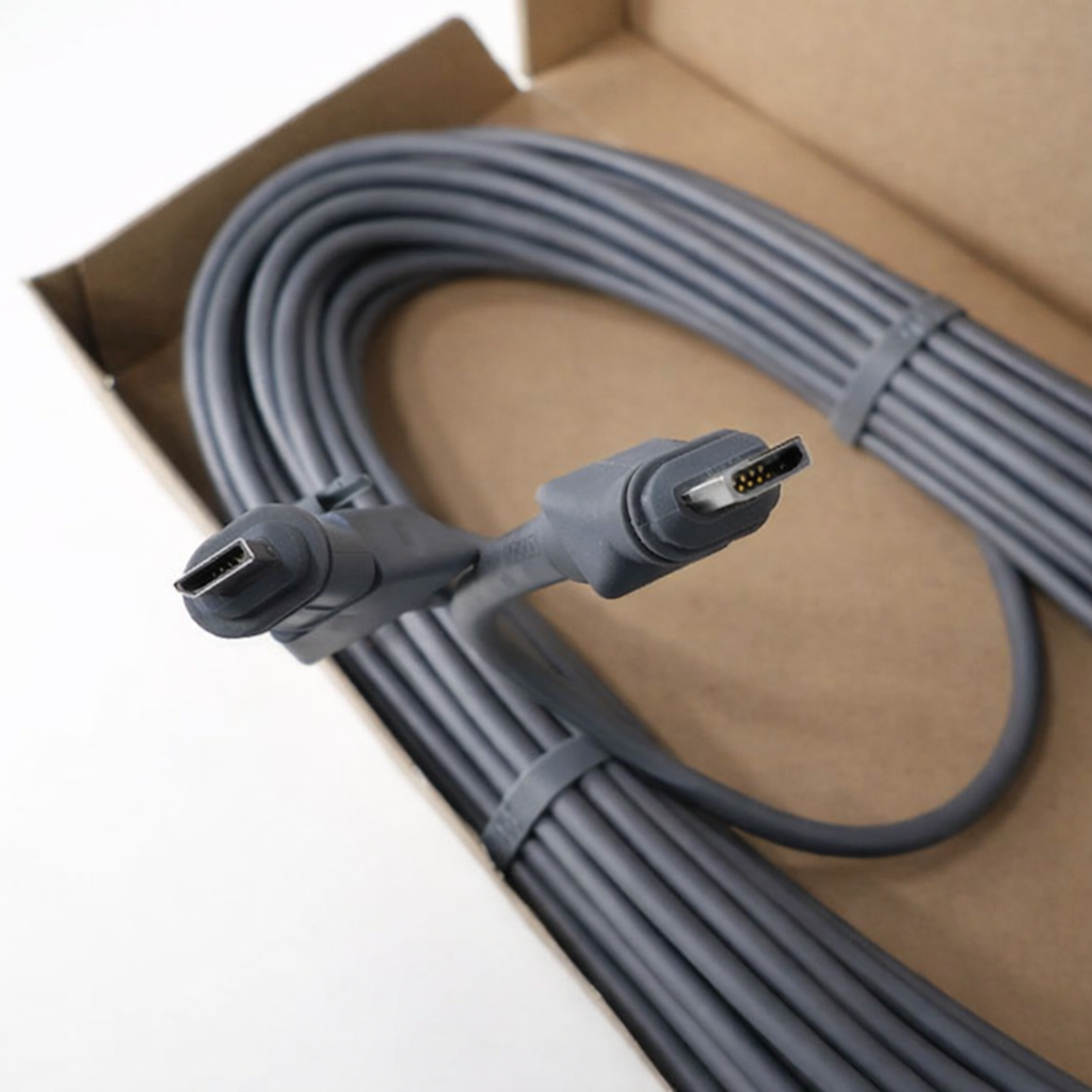Starlink Gen 2 high performance cable secured in protective foam packaging inside retail box