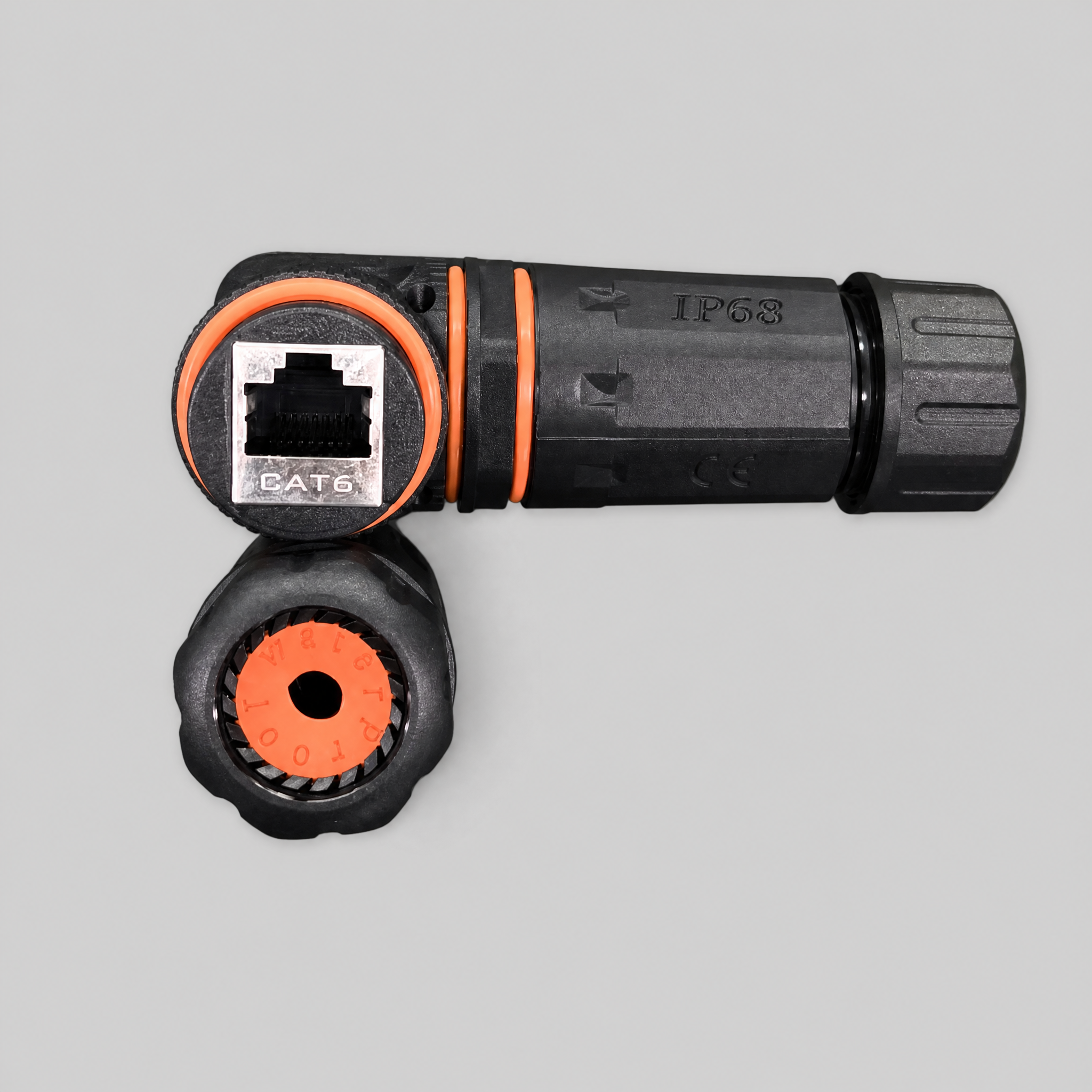 Starlink Gen 3 and V5 RJ45 bulkhead coupler front port with waterproof cap for cable pass-through